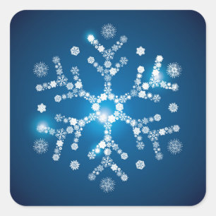 Christmas Sticker-Snowflake Square Sticker
