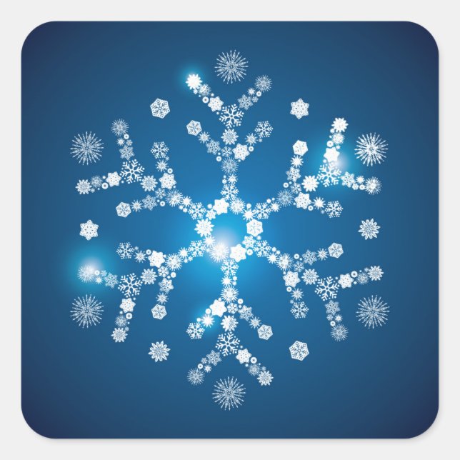 Christmas Sticker-Snowflake Square Sticker (Front)