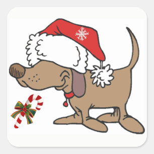 *CHRISTMAS STICKER* WITH **CHRISTMAS DOGGIE** SQUARE STICKER