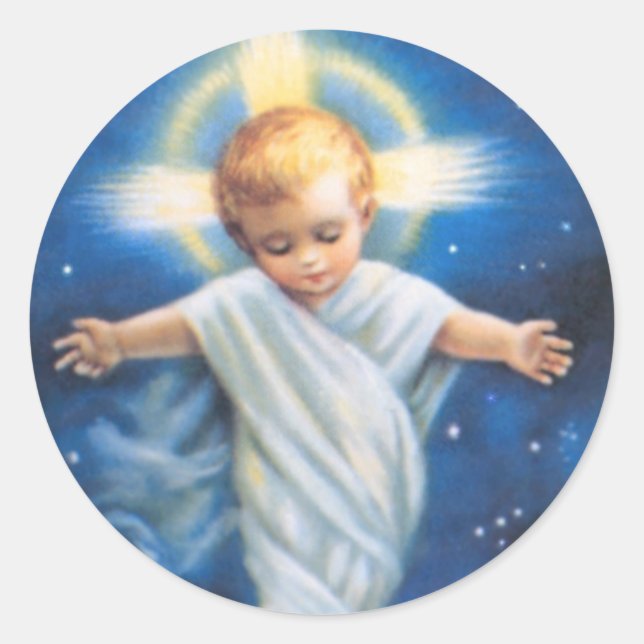 Christmas Stickers/Baby Jesus Classic Round Sticker (Front)