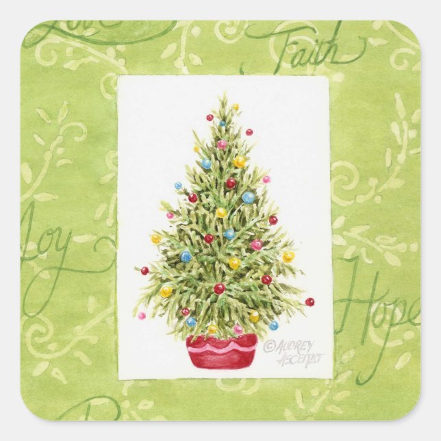 Christmas Stickers Chritmas Tree in Red pot (Front)