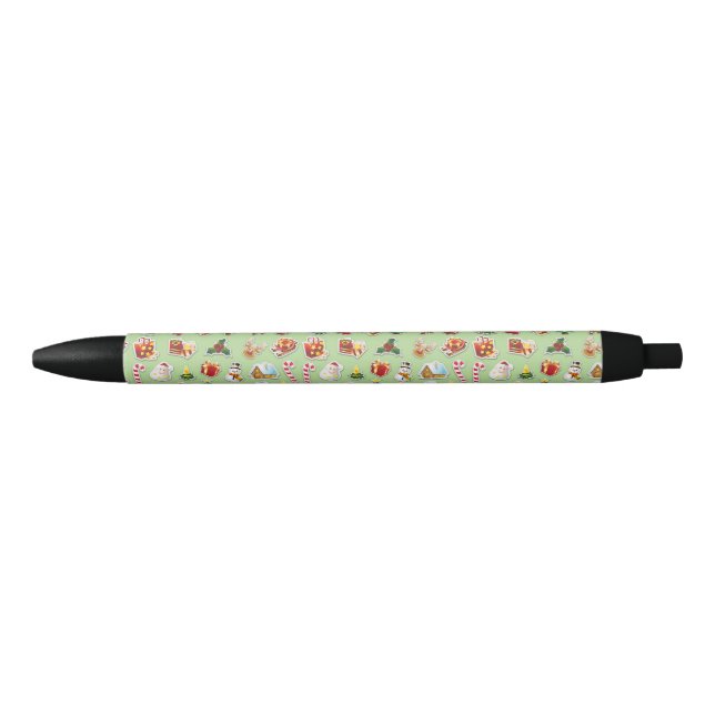 Christmas Stickers Festive Pattern Black Ink Pen (Front)