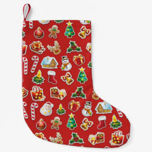 Christmas Stickers Festive Pattern Small Christmas Stocking