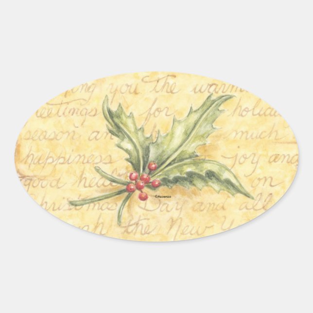 Christmas Stickers Holly Leaves (Front)