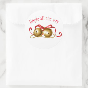 Christmas Stickers-Jingle Bells Classic Round Sticker