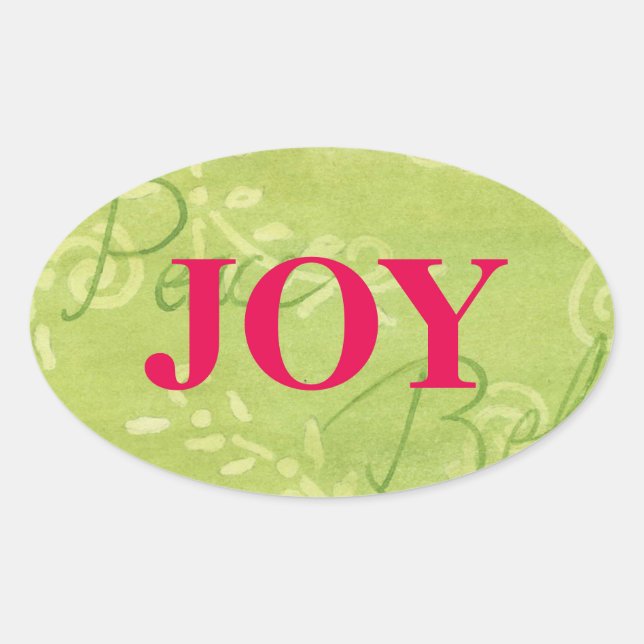 Christmas Stickers Joy Bold and Beautiful  Oval (Front)