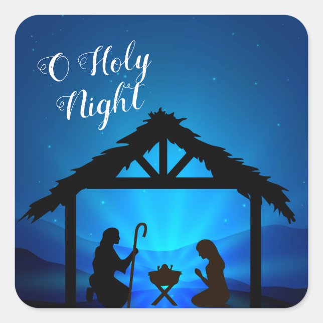 Christmas Stickers-Manger Square Sticker (Front)