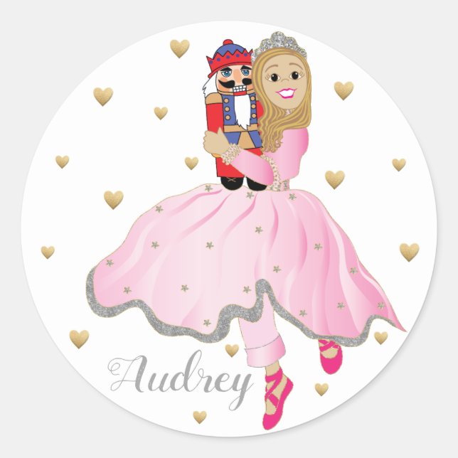 Christmas Stickers Nutcracker Ballet Personalise (Front)
