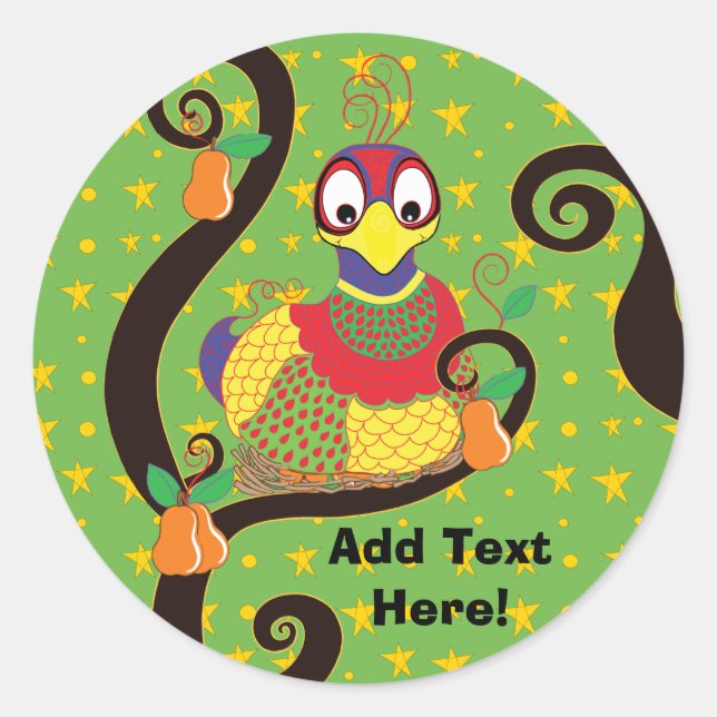 Christmas Stickers. Personalise Classic Round Sticker (Front)