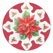 Christmas Stickers Poinsettia