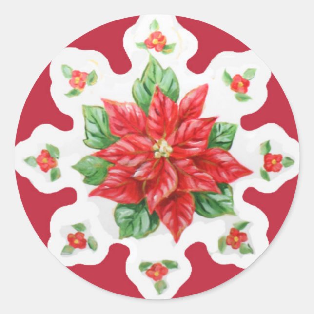 Christmas Stickers Poinsettia (Front)