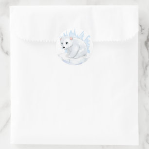 Christmas Stickers-Polar Bear Classic Round Sticke Sticker