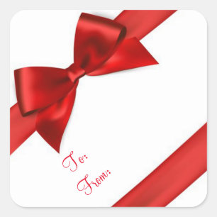 Christmas Stickers/Red Bows Square Sticker