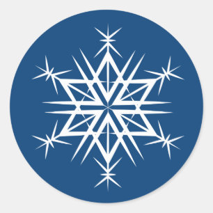 Christmas Stickers-Snowflake Classic Round Sticker