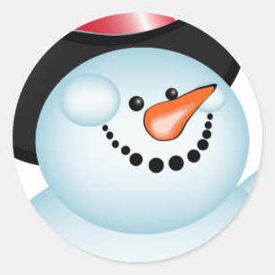 Christmas Stickers/Snowman Classic Round Sticker
