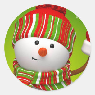 Christmas Stickers/Snowman Classic Round Sticker