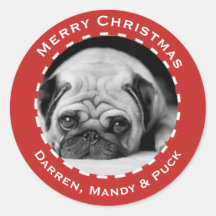 Christmas stickers with photo and your names
