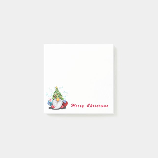 Christmas Sticky Notes Gnome with Gifts (Front)