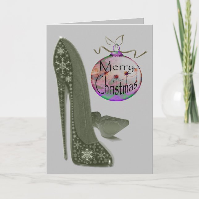 Christmas Stiletto Personalise Greeting Card (Front)