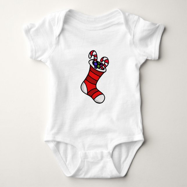 Christmas stocking baby bodysuit (Front)
