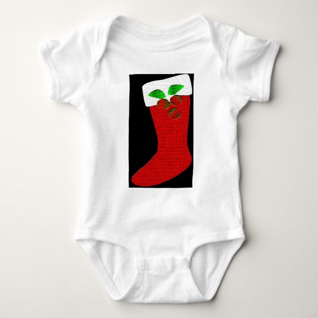 Christmas Stocking Baby Bodysuit (Front)