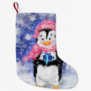 Christmas Stocking Baby Penguin with Gift
