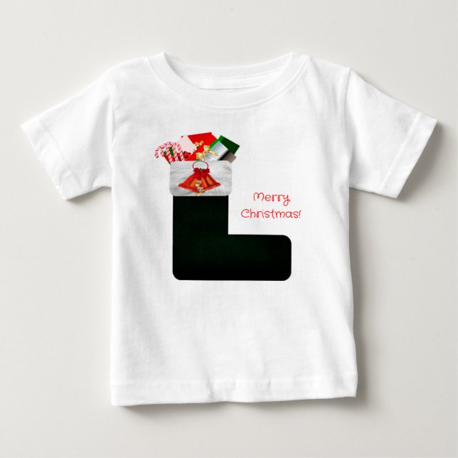 Christmas Stocking Baby T-Shirt (Front)