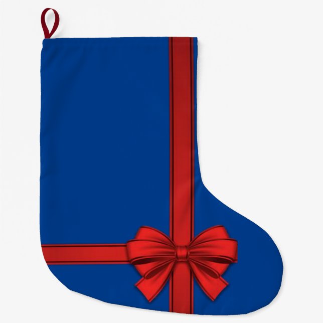 Christmas Stocking, Bow Large Christmas Stocking (Front)