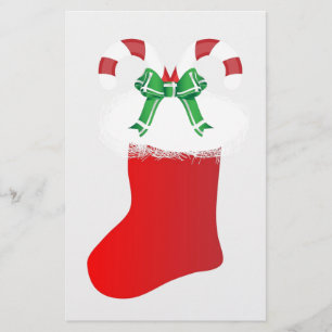 Christmas Stocking Candy Cane Peace Destiny Stationery