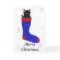 Christmas Stocking Cat Snowflakes Greeting Cards