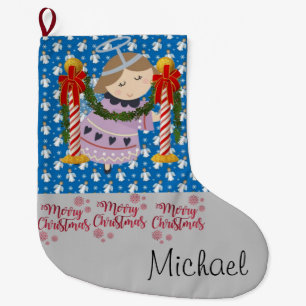 Christmas Stocking, Christmas Angel Large Christmas Stocking