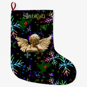Christmas Stocking, Christmas Angel Large Christmas Stocking