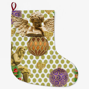 Christmas Stocking, Christmas Angel Large Christmas Stocking