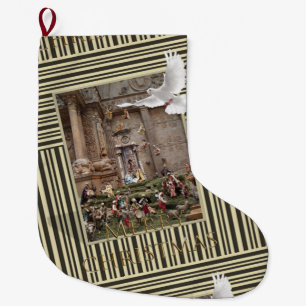 Christmas Stocking, Christmas Jesus Nativity Large Christmas Stocking