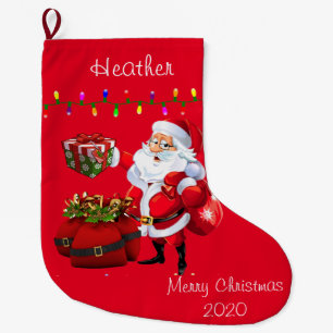 Christmas Stocking, Christmas Santa Large Christmas Stocking