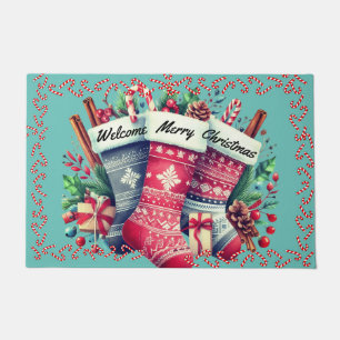 Christmas stocking Door Mat