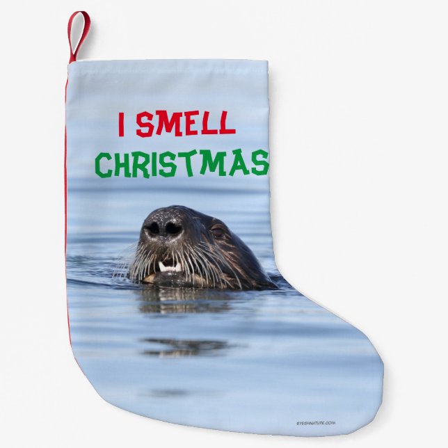 Christmas stocking featuring sea otter (Front)