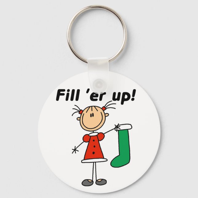Christmas Stocking Fill 'er Up Tshirts and Gifts Key Ring (Front)