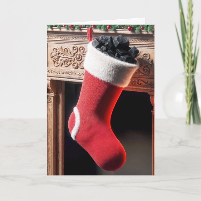 Christmas Stocking Filled With Coal Card (Front)