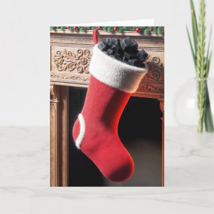 Christmas Stocking Filled With Coal Card