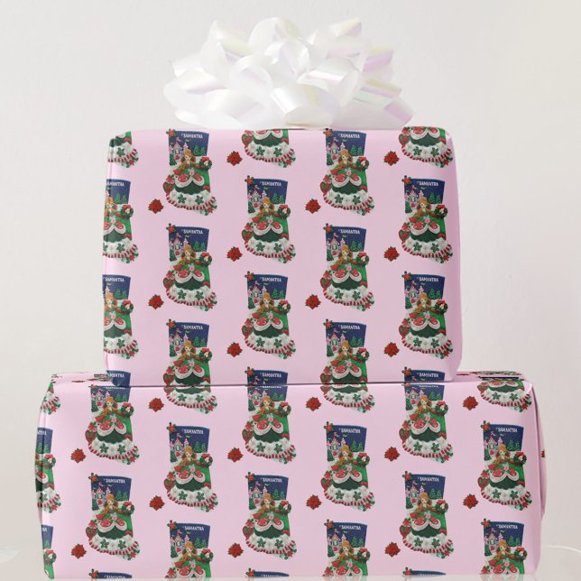 Christmas Stocking For Personalise Child's Name Wrapping Paper (Creator Uploaded)