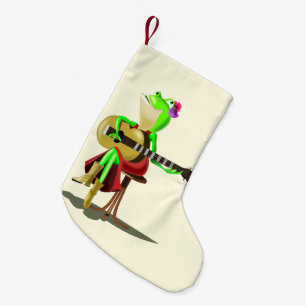 Christmas Stocking Frog with Guitar - Fun