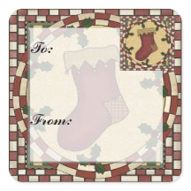 Christmas Stocking Gift Tag Sticker