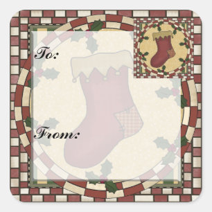 Christmas Stocking Gift Tag Sticker