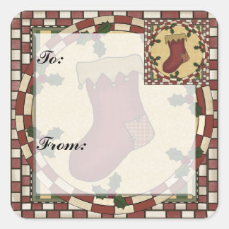 Christmas Stocking Gift Tag Sticker