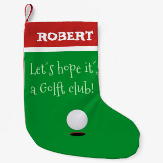 CHRISTMAS STOCKING. GOLF CLUB AND BALL SMALL CHRISTMAS STOCKING
