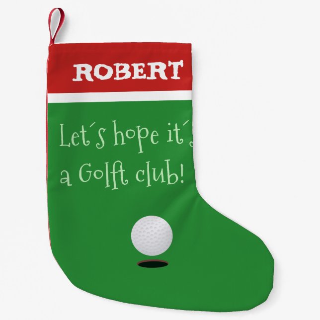 CHRISTMAS STOCKING. GOLF CLUB AND BALL SMALL CHRISTMAS STOCKING (Front)