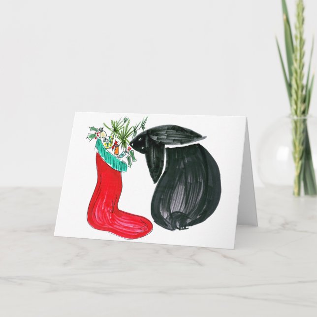 Christmas stocking holiday card (Front)