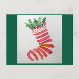 Christmas Stocking  Holiday Postcard