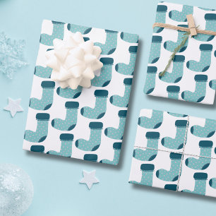 Christmas Stocking Holiday Wrapping Paper Sheet